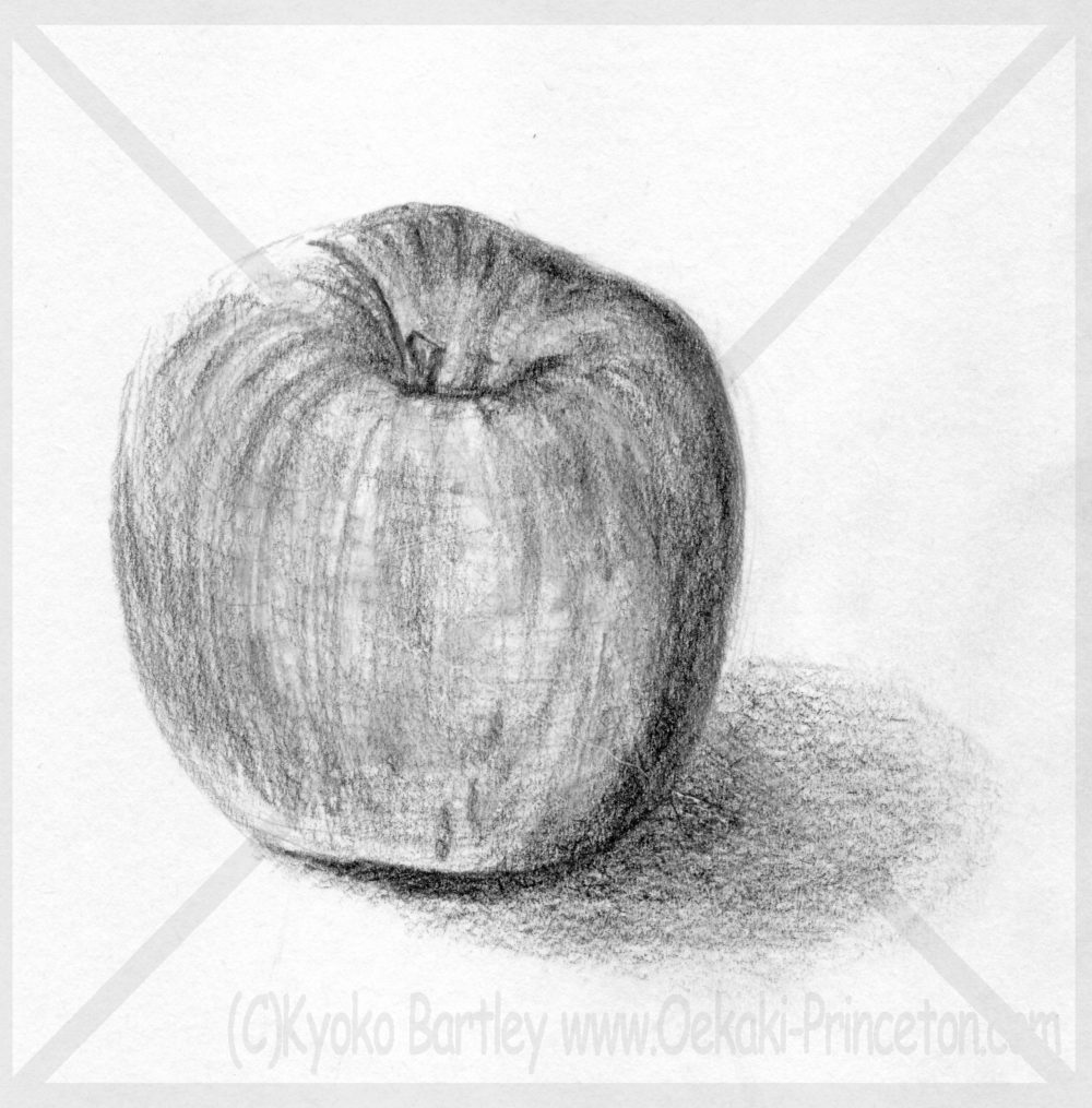 Apple Realistic Pencil Sketch Drawing