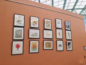 Art Display By Kyoko Bartley at Franklin Township Public Library, 2019 Summer-Fall