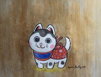 Koma Inu Japanese Lucky Charm Art Series by New Jersey Artist Kyoko Bartley