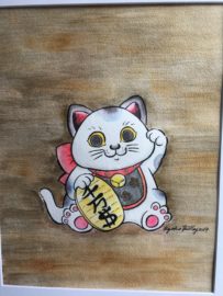 Maneki Neko Lucky Cat Japanese Lucky Charm Art Series by New Jersey Artist Kyoko Bartley