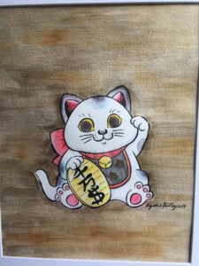 Maneki Neko Lucky Cat Japanese Lucky Charm Art Series by New Jersey Artist Kyoko Bartley