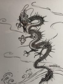 Detailed ink panel illustration showing narrative motion and impact