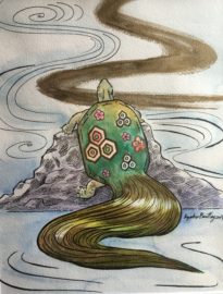 Turtle Japanese Lucky Charm Art Series by New Jersey Artist Kyoko Bartley