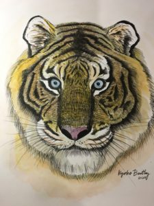 Tiger Endangered Animal Art Series By Kyoko Bartley New Jersey Award-Winning Animal Welfare/Pet Portraits Artist