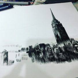 New York Pen art by Kyoko Bartley