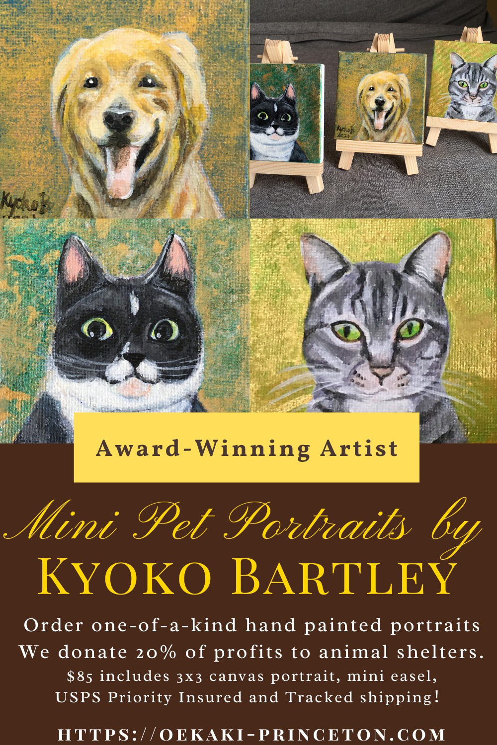 Pet Portrait Mini Canvas With Mini Easel Sample by Kyoko Bartley