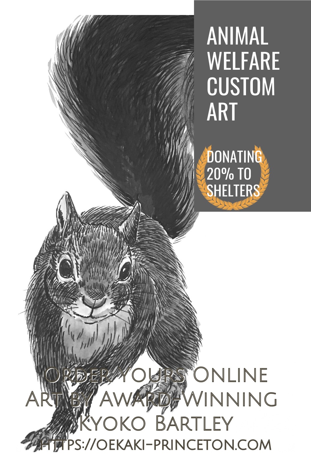 Black Squirrels Pen Art By Kyoko Bartley