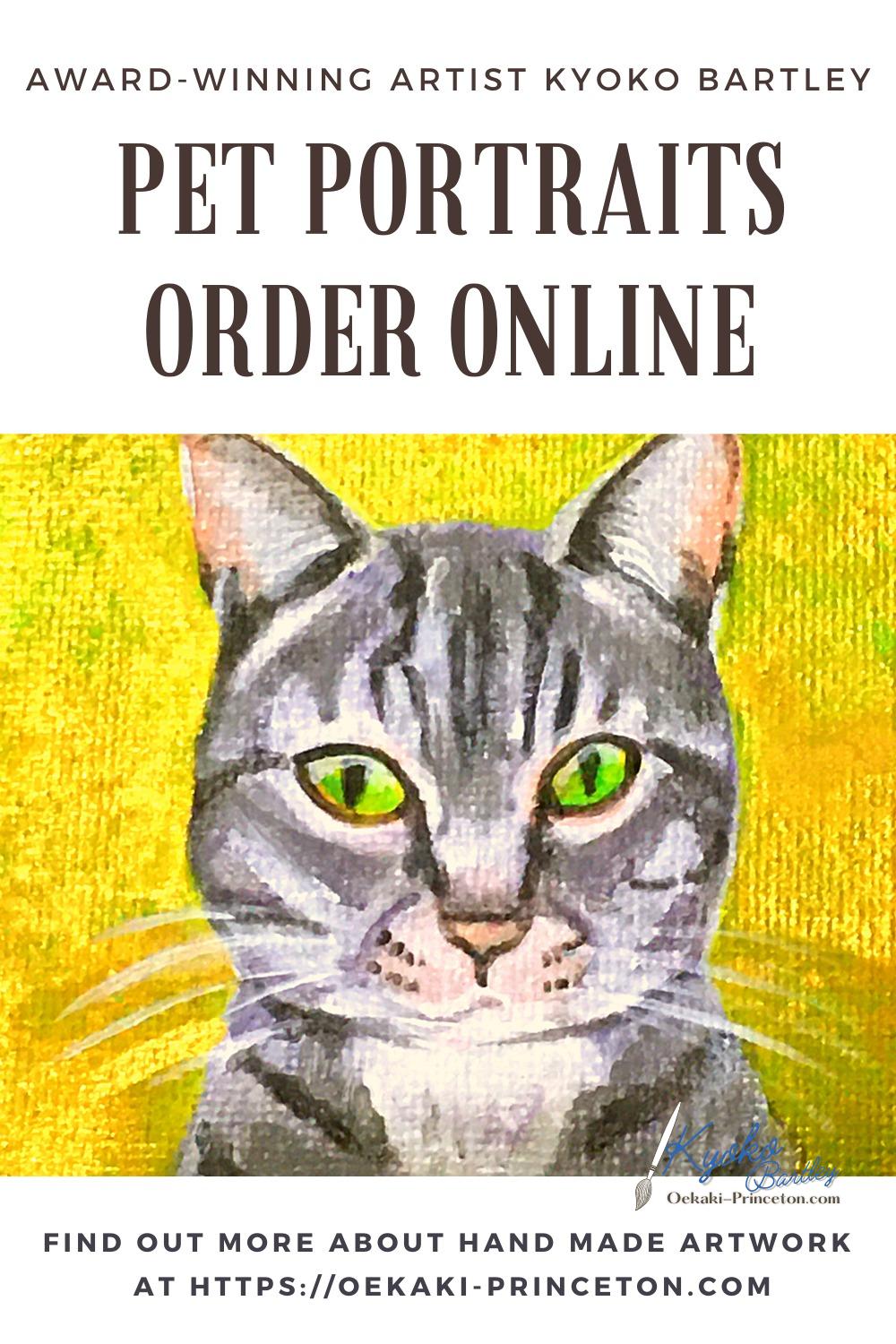 Mini acrylic pet portrait on 3x3 canvas with easel – custom hand-painted keepsake