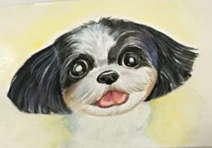 Dog art by award-winning artist Kyoko Bartley