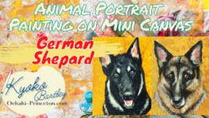 German Shepards Painting on YouTube by award-winning artist Kyoko Bartley