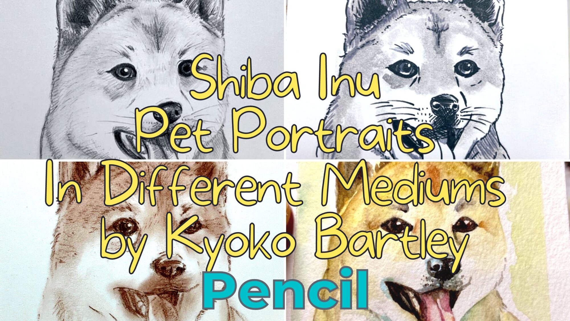 Shiba Inu Pet Portrait in Pencil | Time-lapse Drawing | Kyoko Bartley