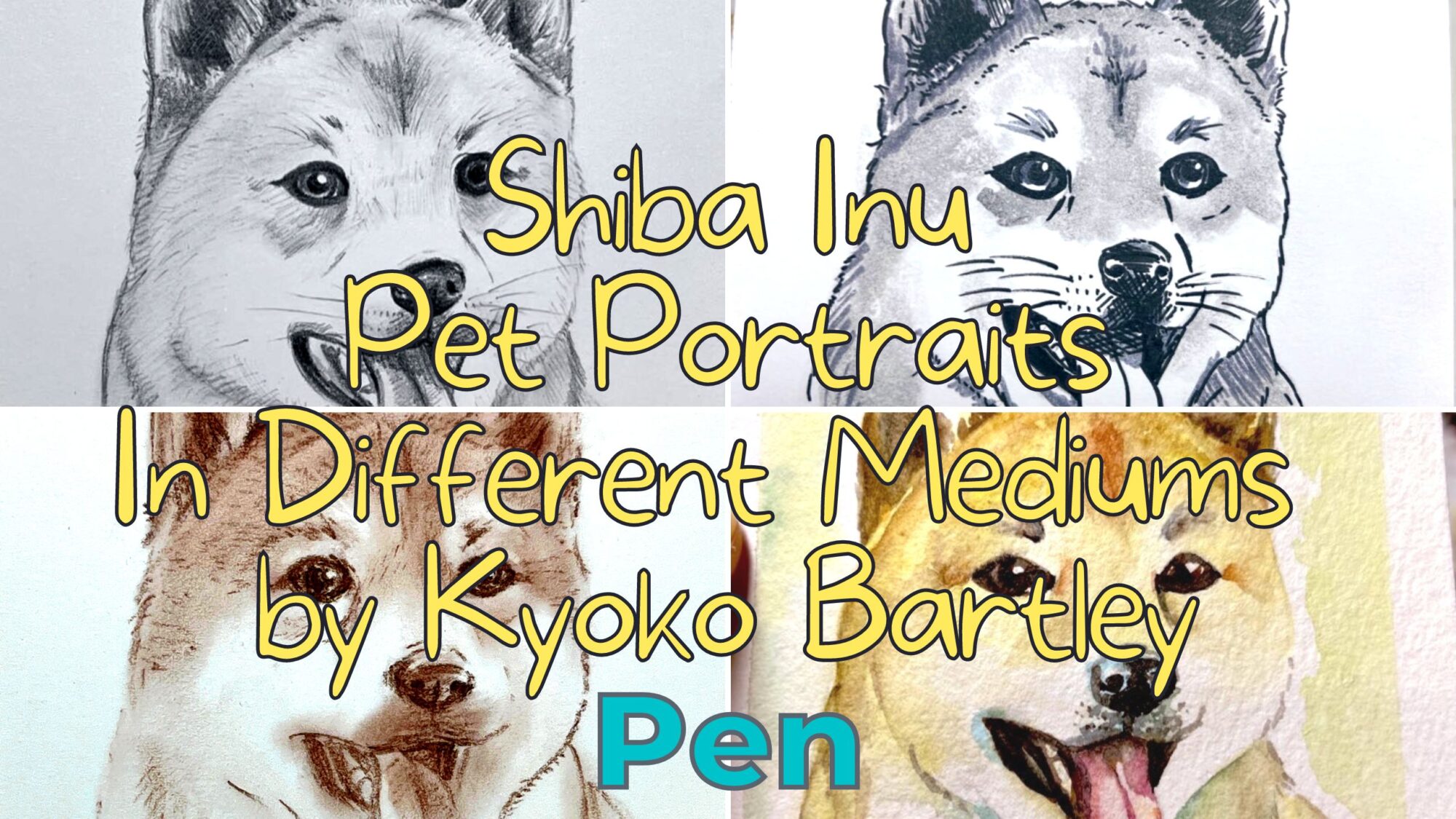 Shiba Inu Pet Portrait in Pen and Ink | Time-lapse Drawing | Kyoko Bartley